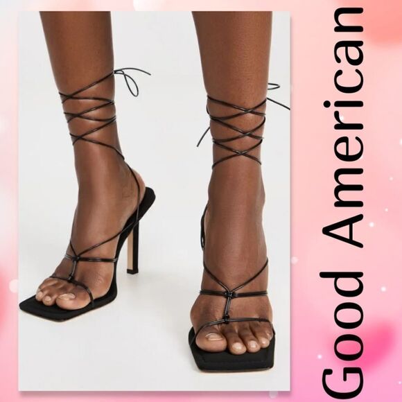 NIB Good American Caged Slanted Sandals - Picture 1 of 8